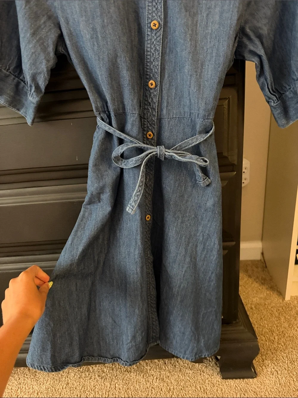 wonder nation Blue Denim Button-Front Shirt Dress